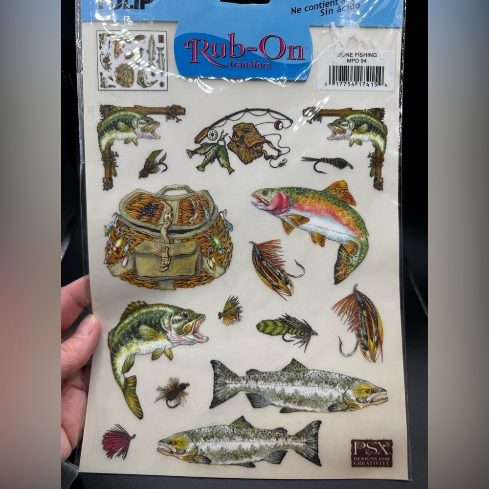 Tulip Rub On Transfers Gone Fishing MPD 94 Acid Free 2002 Fly Gear Vintage NEW